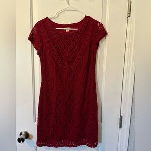 Xhilaration Red Lace Mini Dress